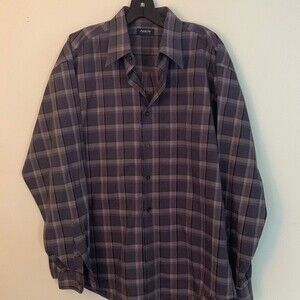 Arrow purple/gray Plaid Dress Shirt M